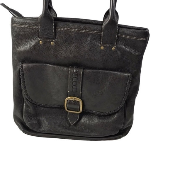 Levenger Distressed Brown Leather Hobo Tote - Picture 2 of 14